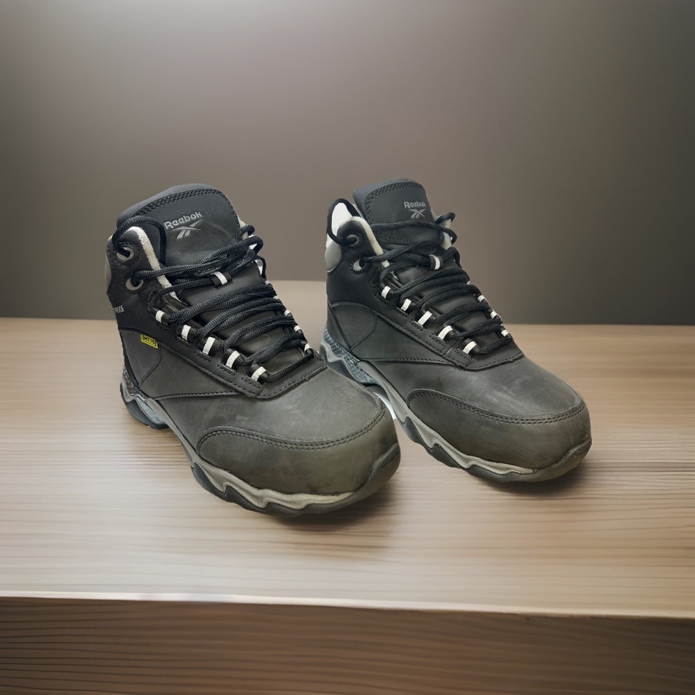 Reebok Beamer RB1067 Work Boots Men 5.5 / Women 7.5 Black Steel Toe